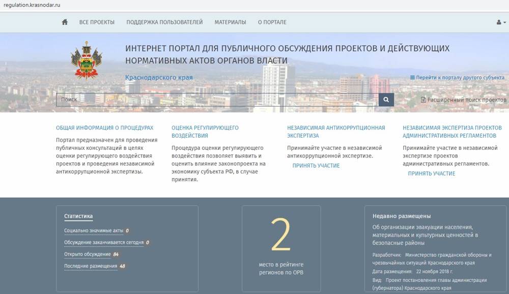 Федеральный портал проектов нормативных правовых актов официальный сайт